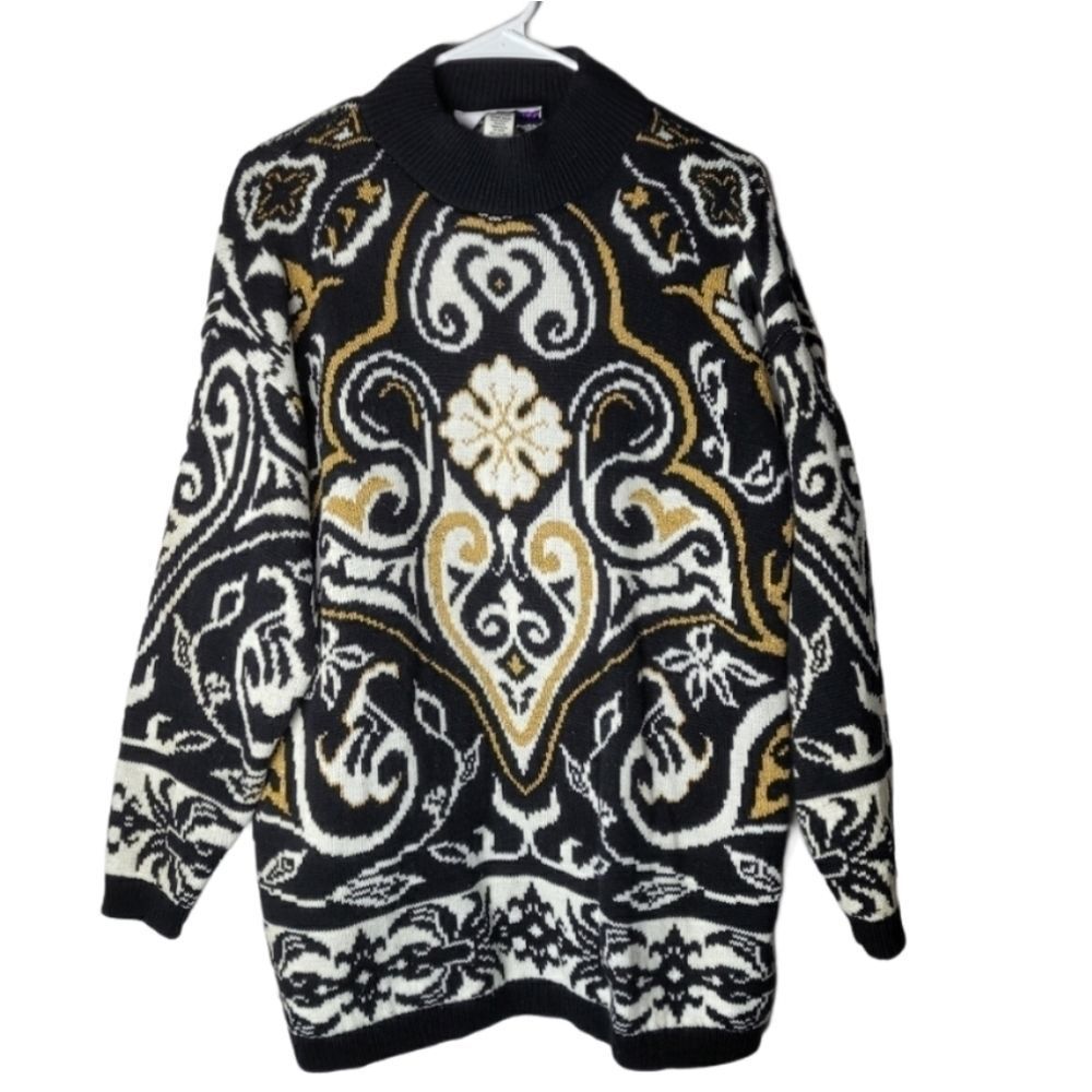 - EUC- vintage  Deadstock patterned sweater -medium medium
